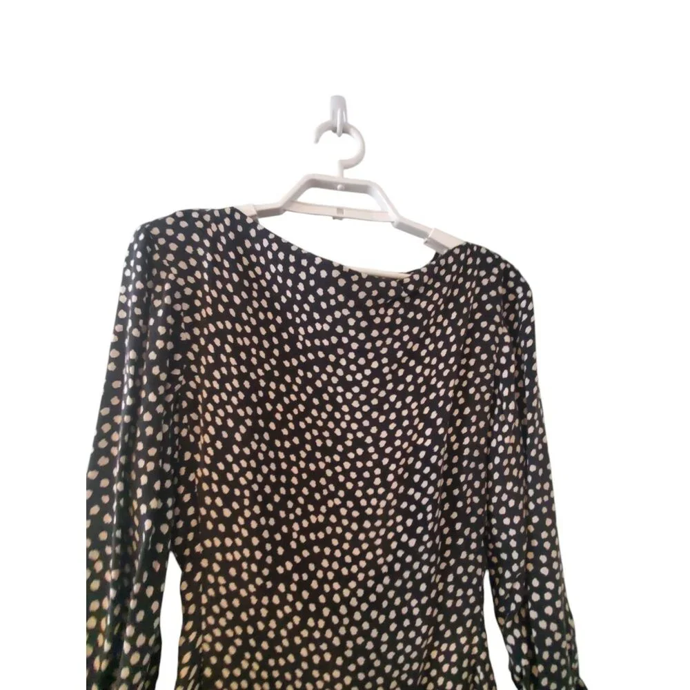 COS nwt dress womens 4 cowl neck midi black dot cupro